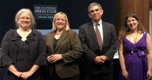 Left to right: Treasurer/corresponding secretary Amy Fickling, Vice President Dee Ann Divis, President Randy Showstack, at large board member Selma Khenissi just before the oath of office was administered