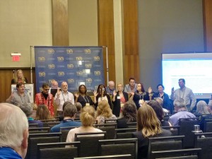 Stephenie Overman was sworn in as the new Region 2 Coordinator during EIJ19, along with other SPJ elected officers. (April Bethea photo on Twitter)